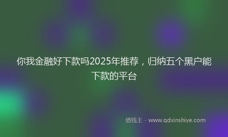 你我金融好下款吗2025年推荐，归纳五个黑户能下款的平台