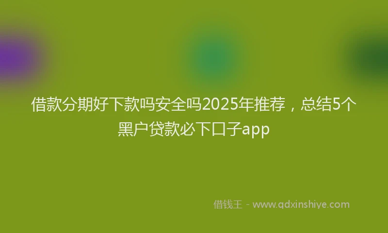 借款分期好下款吗安全吗2025年推荐，总结5个黑户贷款必下口子app