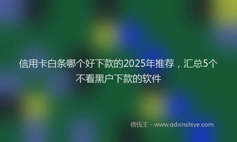 信用卡白条哪个好下款的2025年推荐，汇总5个不看黑户下款的软件