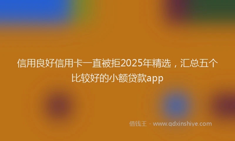 信用良好信用卡一直被拒2025年精选，汇总五个比较好的小额贷款app