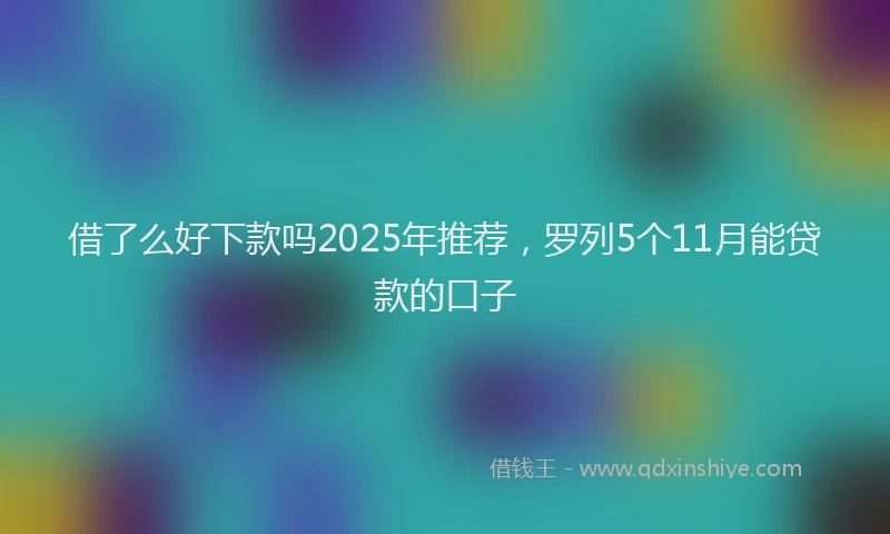 借了么好下款吗2025年推荐，罗列5个11月能贷款的口子