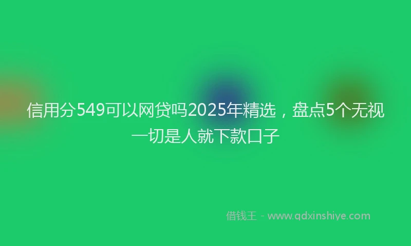 信用分549可以网贷吗2025年精选，盘点5个无视一切是人就下款口子