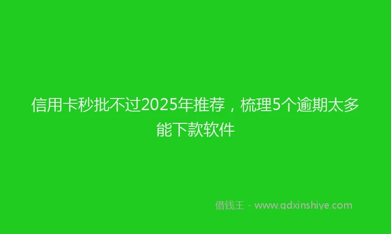 信用卡秒批不过2025年推荐，梳理5个逾期太多能下款软件
