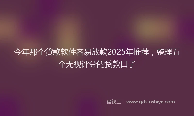 今年那个贷款软件容易放款2025年推荐，整理五个无视评分的贷款口子