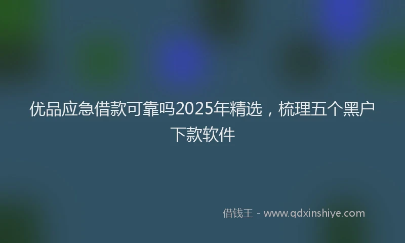 优品应急借款可靠吗2025年精选，梳理五个黑户下款软件