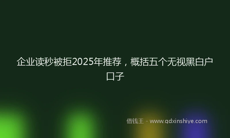 企业读秒被拒2025年推荐，概括五个无视黑白户口子