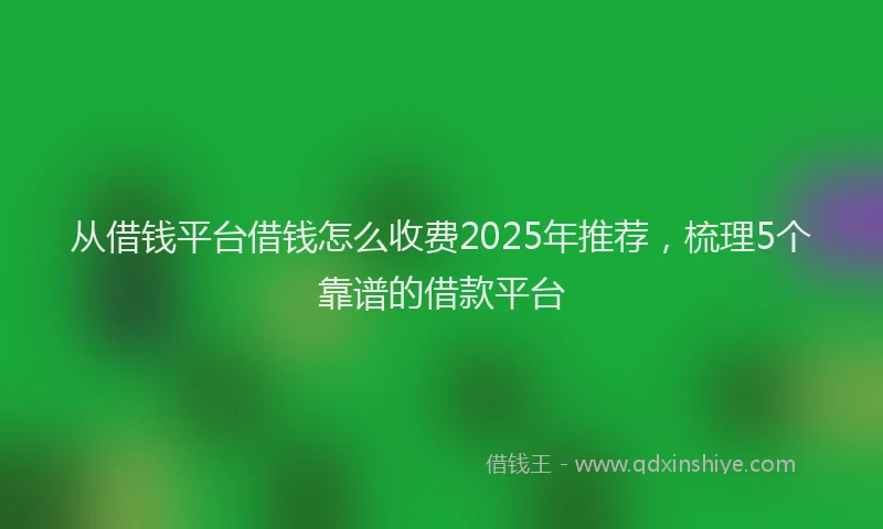 从借钱平台借钱怎么收费2025年推荐，梳理5个靠谱的借款平台