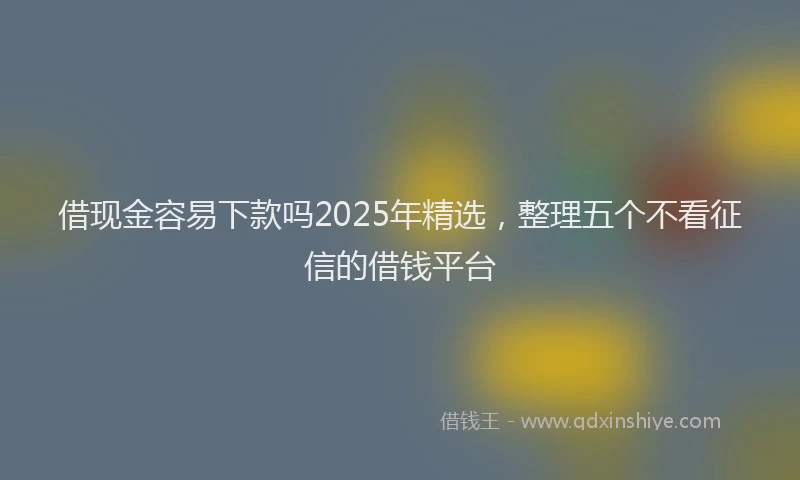 借现金容易下款吗2025年精选，整理五个不看征信的借钱平台