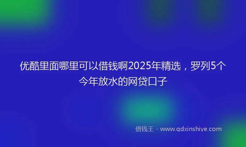 优酷里面哪里可以借钱啊2025年精选，罗列5个今年放水的网贷口子
