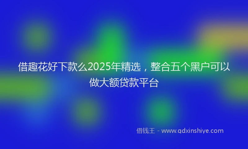 借趣花好下款么2025年精选，整合五个黑户可以做大额贷款平台