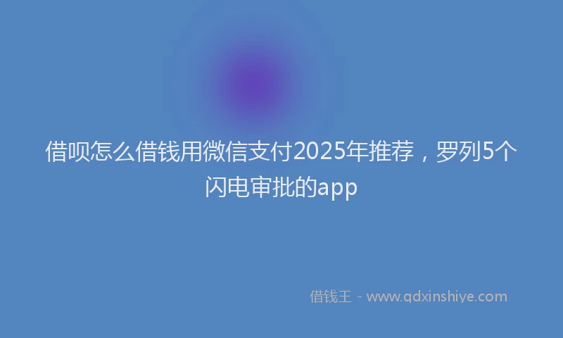 借呗怎么借钱用微信支付2025年推荐，罗列5个闪电审批的app