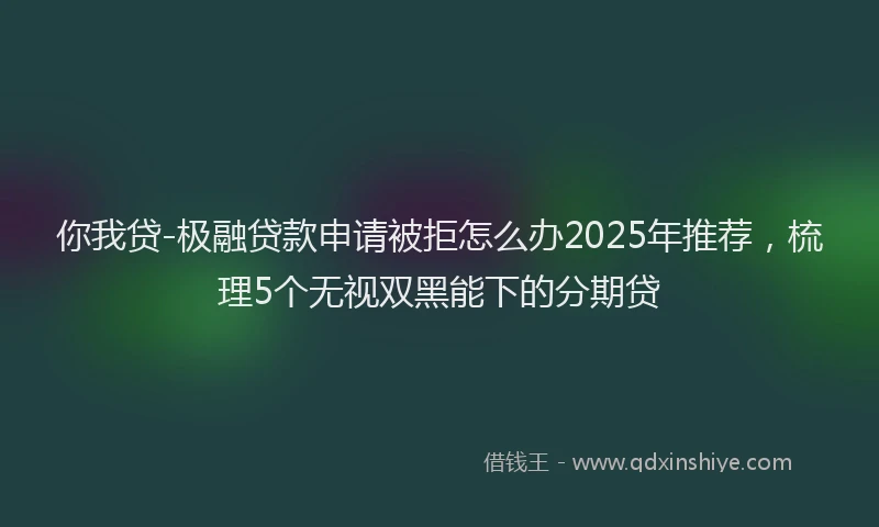 你我贷-极融贷款申请被拒怎么办2025年推荐，梳理5个无视双黑能下的分期贷