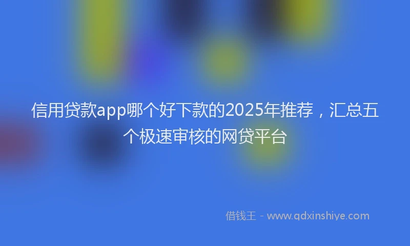 信用贷款app哪个好下款的2025年推荐，汇总五个极速审核的网贷平台
