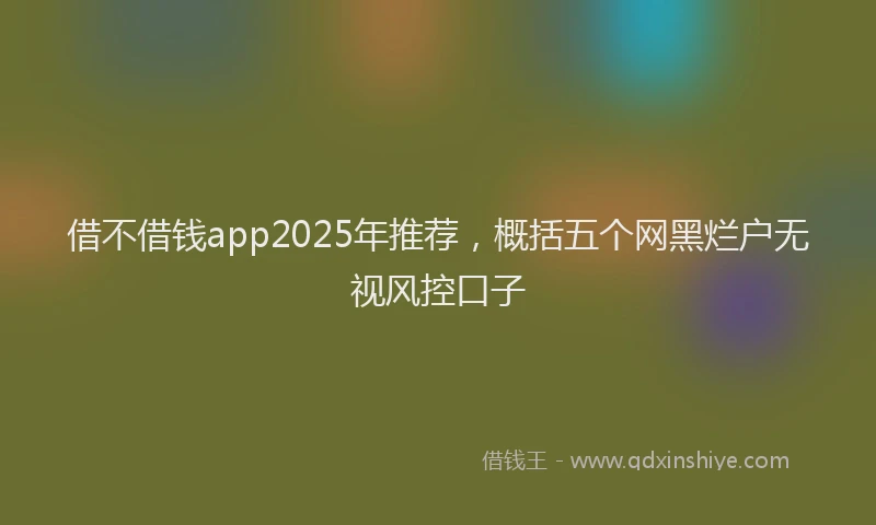 借不借钱app2025年推荐，概括五个网黑烂户无视风控口子