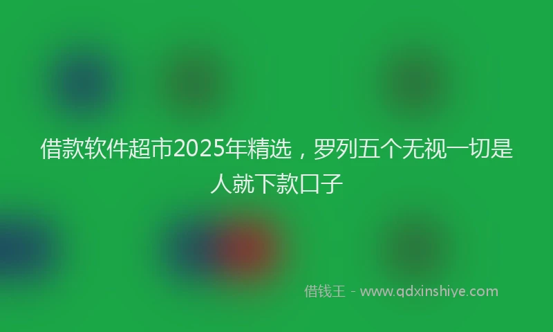 借款软件超市2025年精选，罗列五个无视一切是人就下款口子