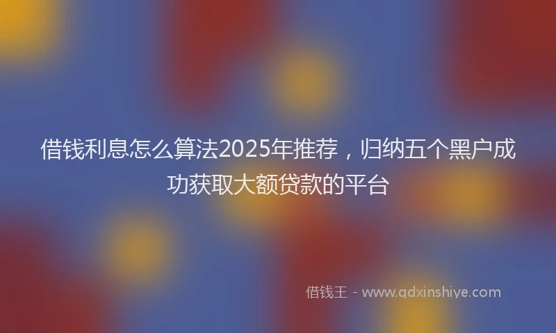 借钱利息怎么算法2025年推荐，归纳五个黑户成功获取大额贷款的平台