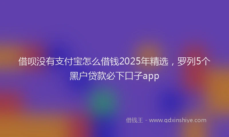 借呗没有支付宝怎么借钱2025年精选，罗列5个黑户贷款必下口子app