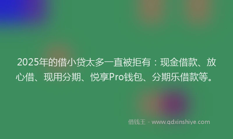 2025年的借小贷太多一直被拒有：现金借款、放心借、现用分期、悦享Pro钱包、分期乐借款等。