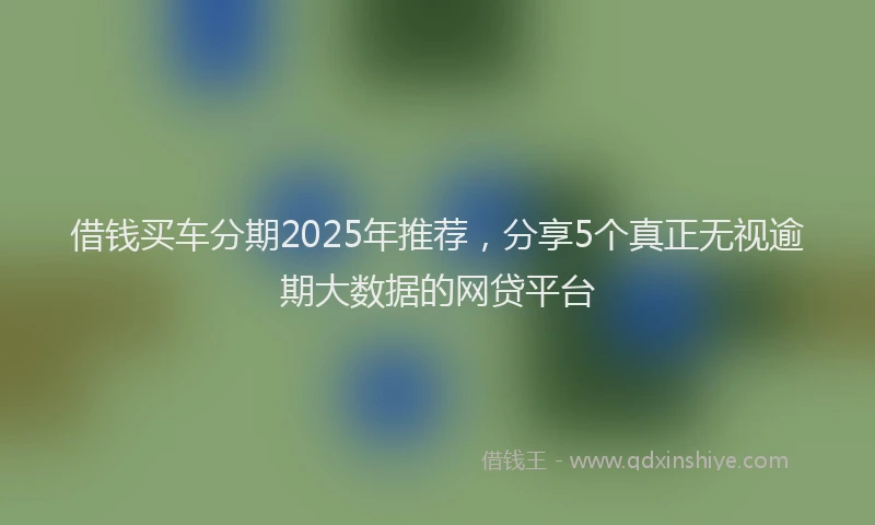 借钱买车分期2025年推荐，分享5个真正无视逾期大数据的网贷平台