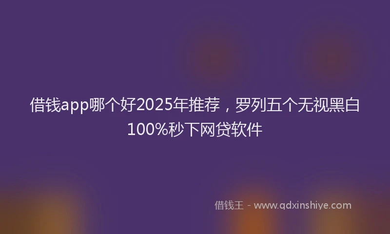 借钱app哪个好2025年推荐，罗列五个无视黑白100%秒下网贷软件