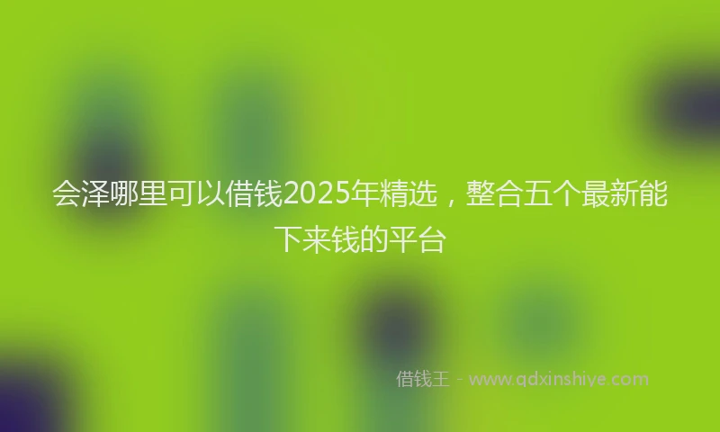 会泽哪里可以借钱2025年精选，整合五个最新能下来钱的平台
