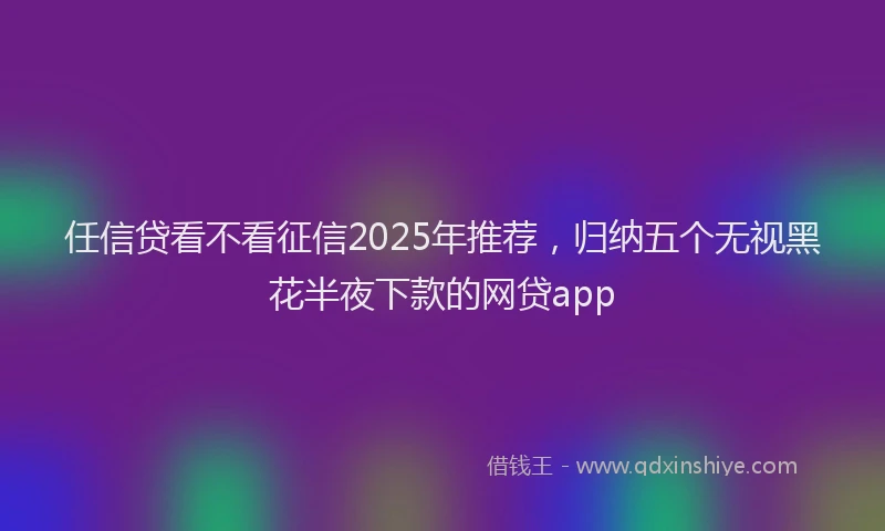 任信贷看不看征信2025年推荐，归纳五个无视黑花半夜下款的网贷app