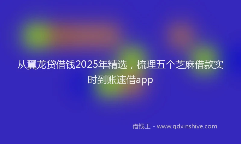 从翼龙贷借钱2025年精选，梳理五个芝麻借款实时到账速借app