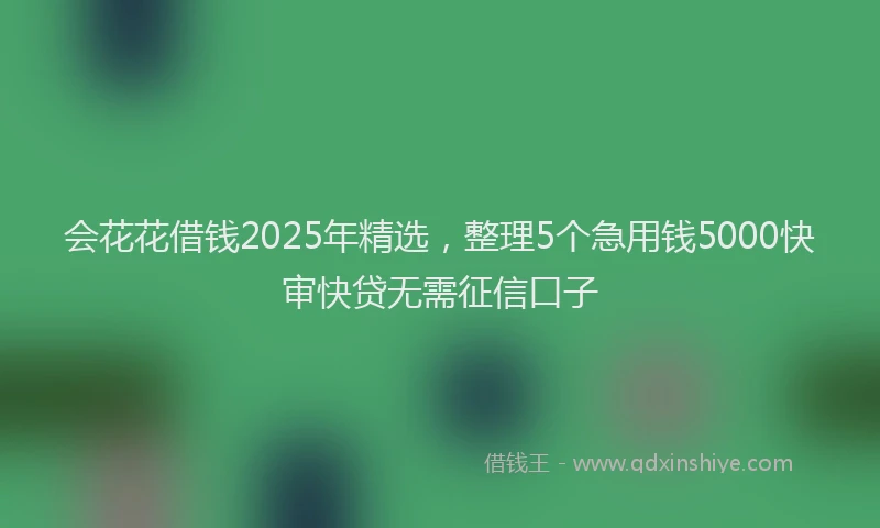会花花借钱2025年精选，整理5个急用钱5000快审快贷无需征信口子