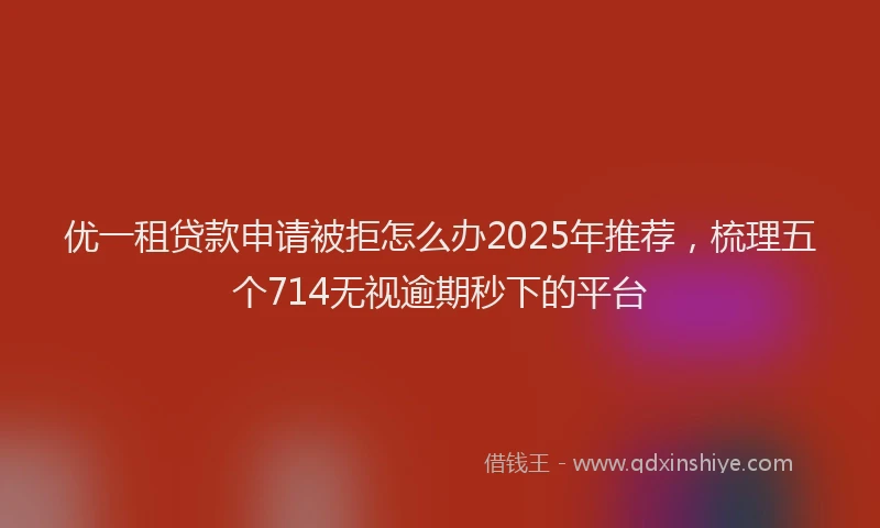 优一租贷款申请被拒怎么办2025年推荐，梳理五个714无视逾期秒下的平台