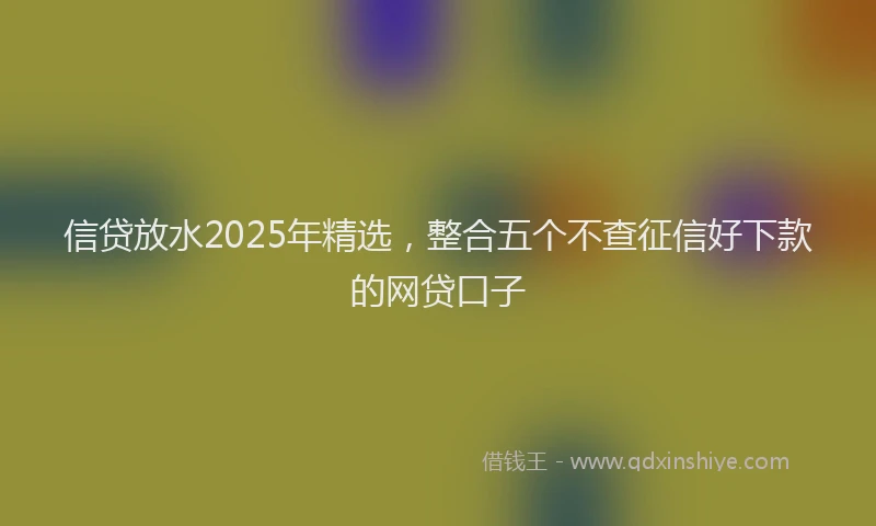 信贷放水2025年精选，整合五个不查征信好下款的网贷口子
