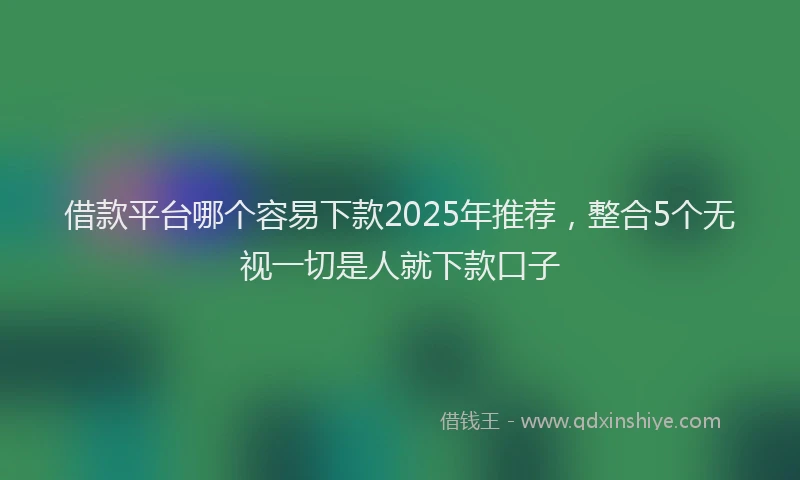 借款平台哪个容易下款2025年推荐，整合5个无视一切是人就下款口子