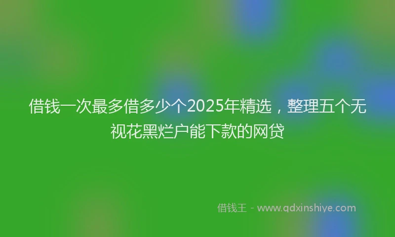 借钱一次最多借多少个2025年精选，整理五个无视花黑烂户能下款的网贷
