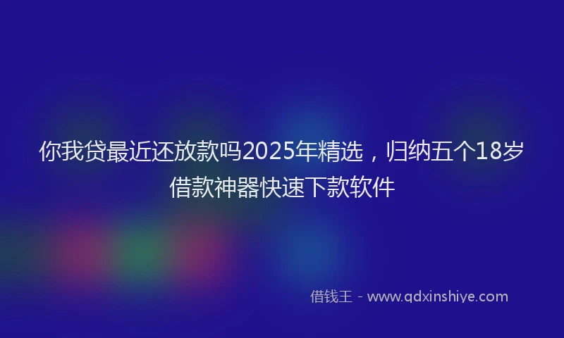 你我贷最近还放款吗2025年精选，归纳五个18岁借款神器快速下款软件