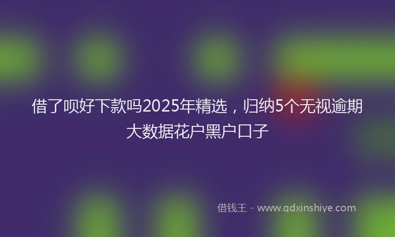 借了呗好下款吗2025年精选，归纳5个无视逾期大数据花户黑户口子