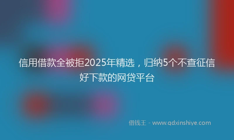 信用借款全被拒2025年精选，归纳5个不查征信好下款的网贷平台