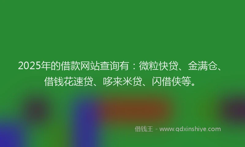 2025年的借款网站查询有：微粒快贷、金满仓、借钱花速贷、哆来米贷、闪借侠等。