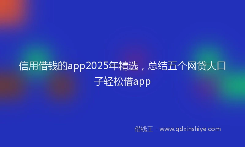 信用借钱的app2025年精选，总结五个网贷大口子轻松借app