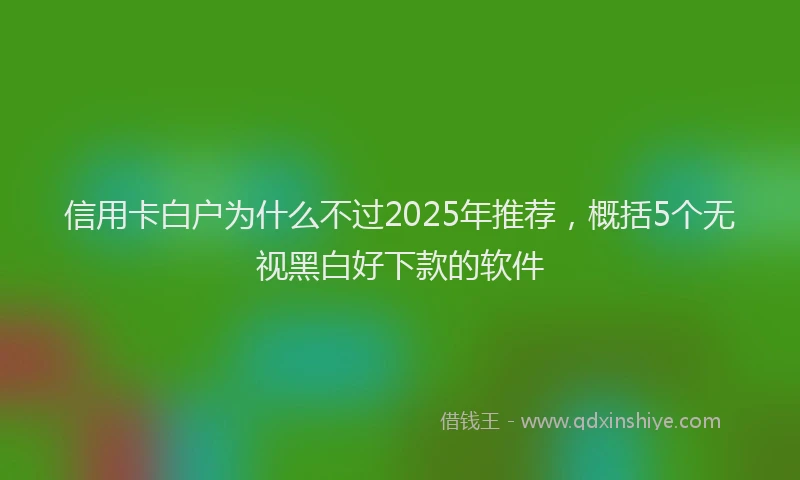 信用卡白户为什么不过2025年推荐，概括5个无视黑白好下款的软件