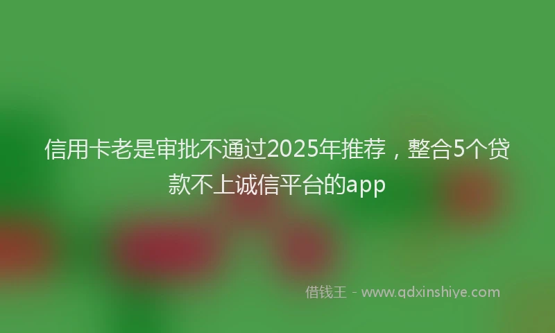 信用卡老是审批不通过2025年推荐，整合5个贷款不上诚信平台的app