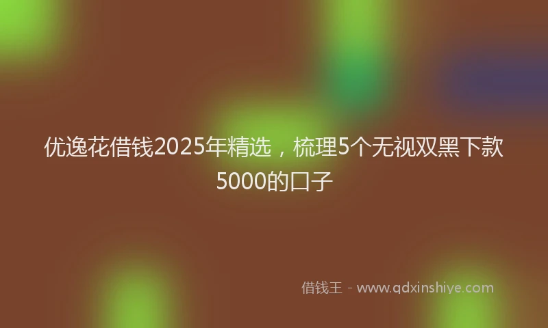 优逸花借钱2025年精选，梳理5个无视双黑下款5000的口子