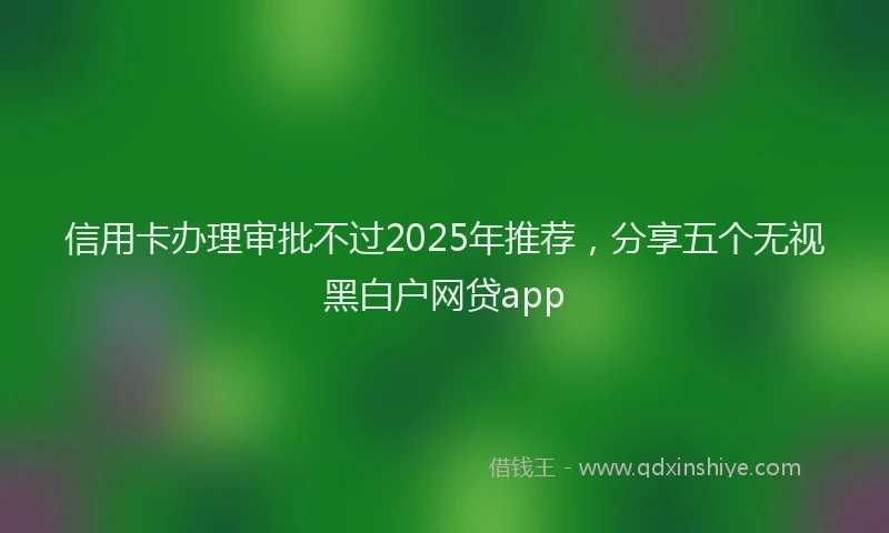 信用卡办理审批不过2025年推荐，分享五个无视黑白户网贷app