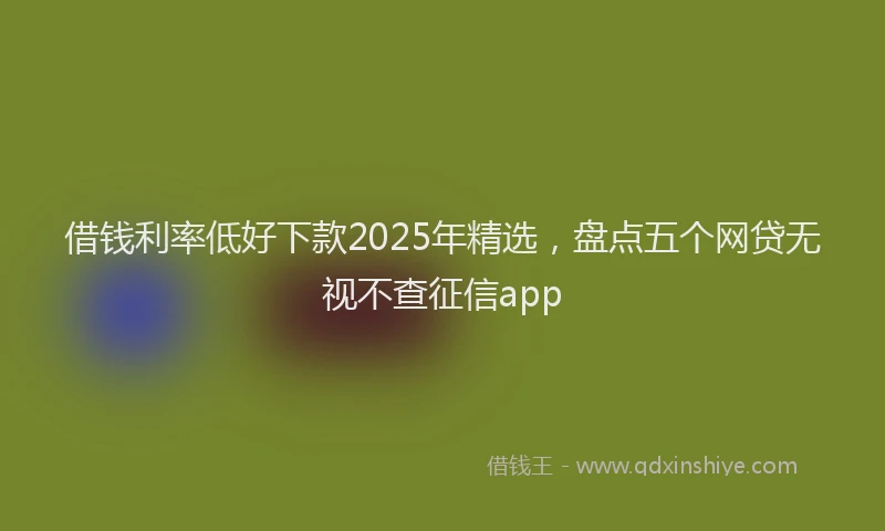 借钱利率低好下款2025年精选，盘点五个网贷无视不查征信app