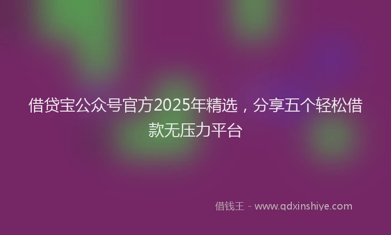 借贷宝公众号官方2025年精选，分享五个轻松借款无压力平台