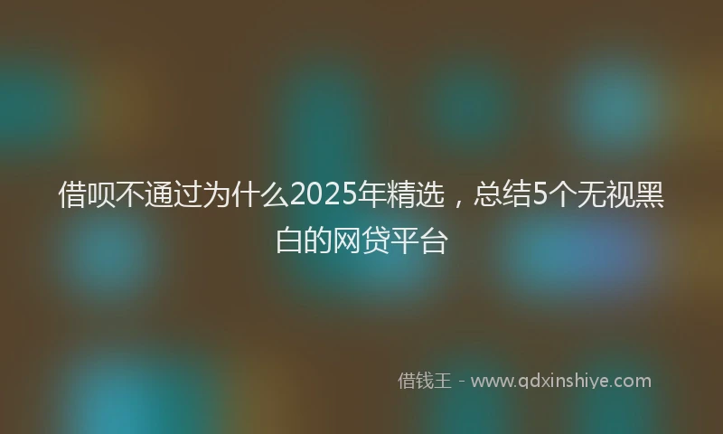 借呗不通过为什么2025年精选，总结5个无视黑白的网贷平台