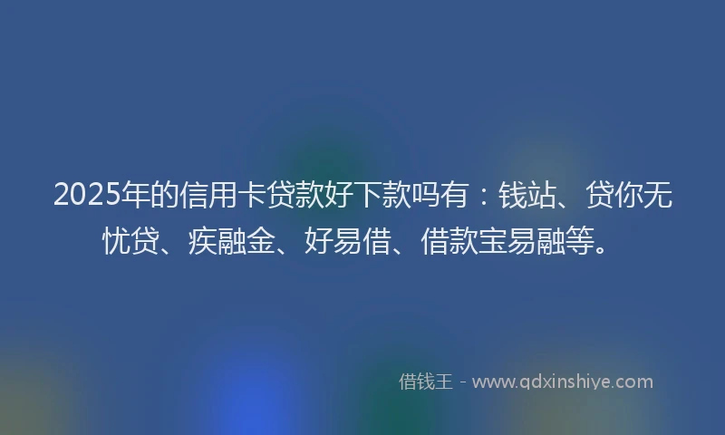 2025年的信用卡贷款好下款吗有：钱站、贷你无忧贷、疾融金、好易借、借款宝易融等。