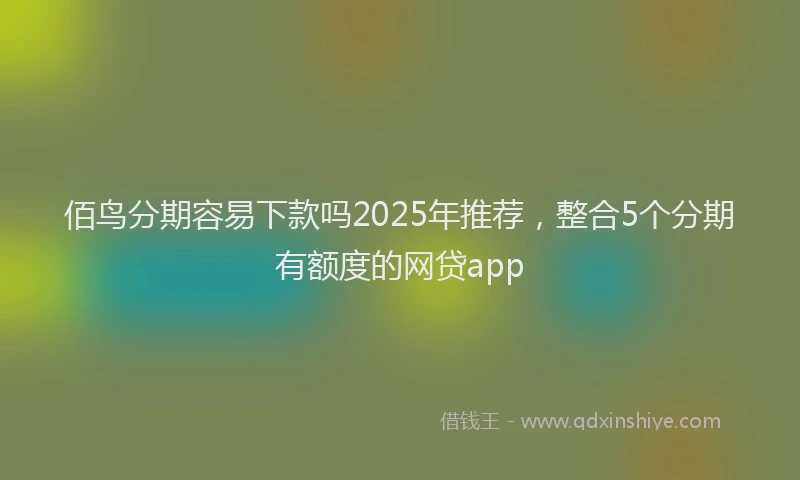 佰鸟分期容易下款吗2025年推荐，整合5个分期有额度的网贷app