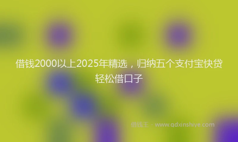 借钱2000以上2025年精选，归纳五个支付宝快贷轻松借口子