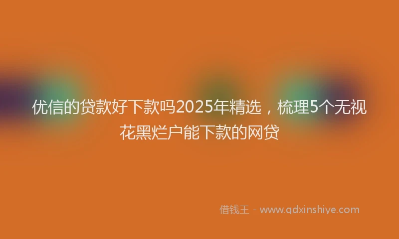 优信的贷款好下款吗2025年精选，梳理5个无视花黑烂户能下款的网贷