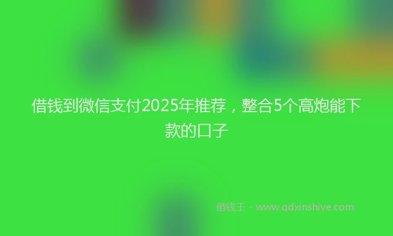 借钱到微信支付2025年推荐，整合5个高炮能下款的口子