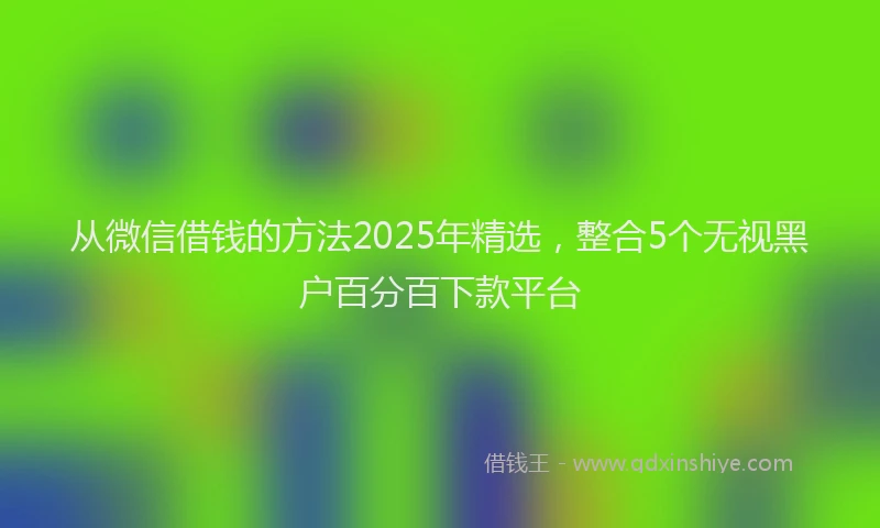 从微信借钱的方法2025年精选，整合5个无视黑户百分百下款平台